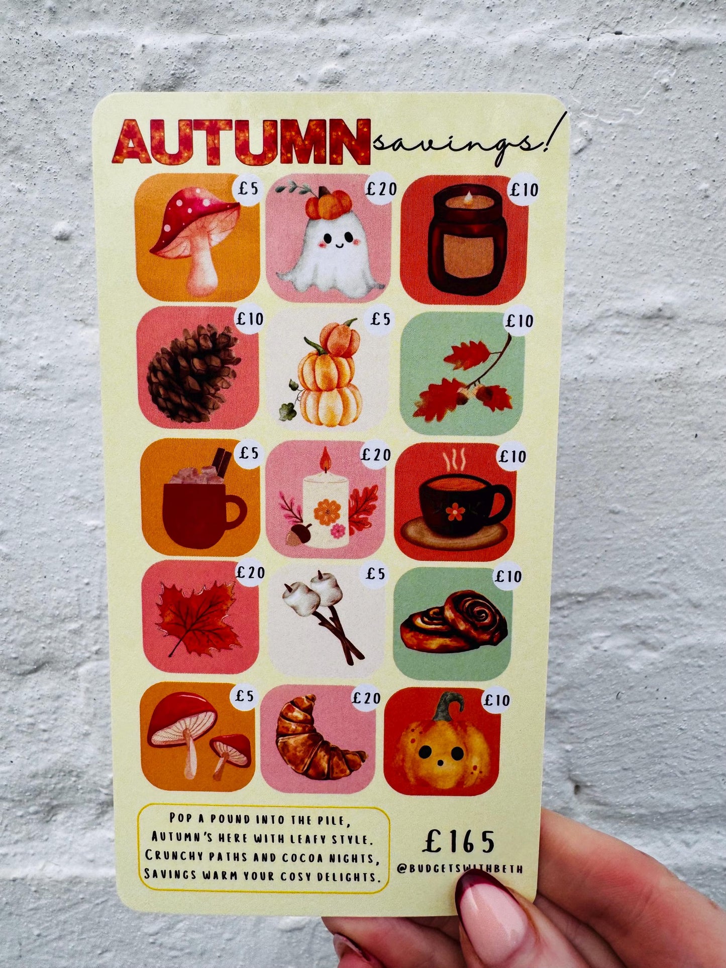 SEASONAL CHALLENGES - Laminated Cash Wallet Tracker