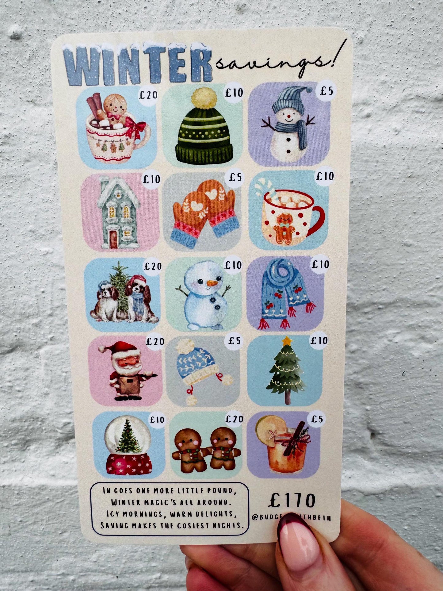 SEASONAL CHALLENGES - Laminated Cash Wallet Tracker