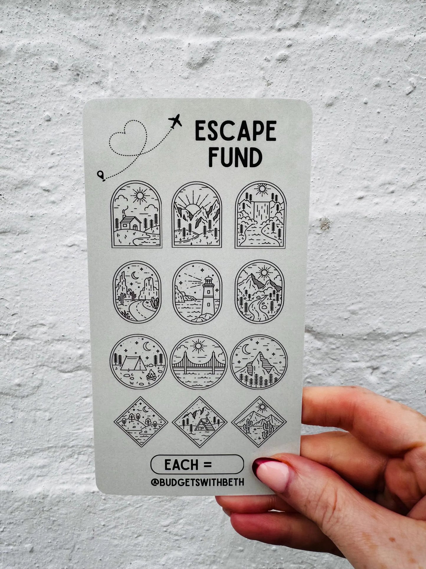 Escape Fund Saver Challenge – Laminated Cash Envelope Tracker