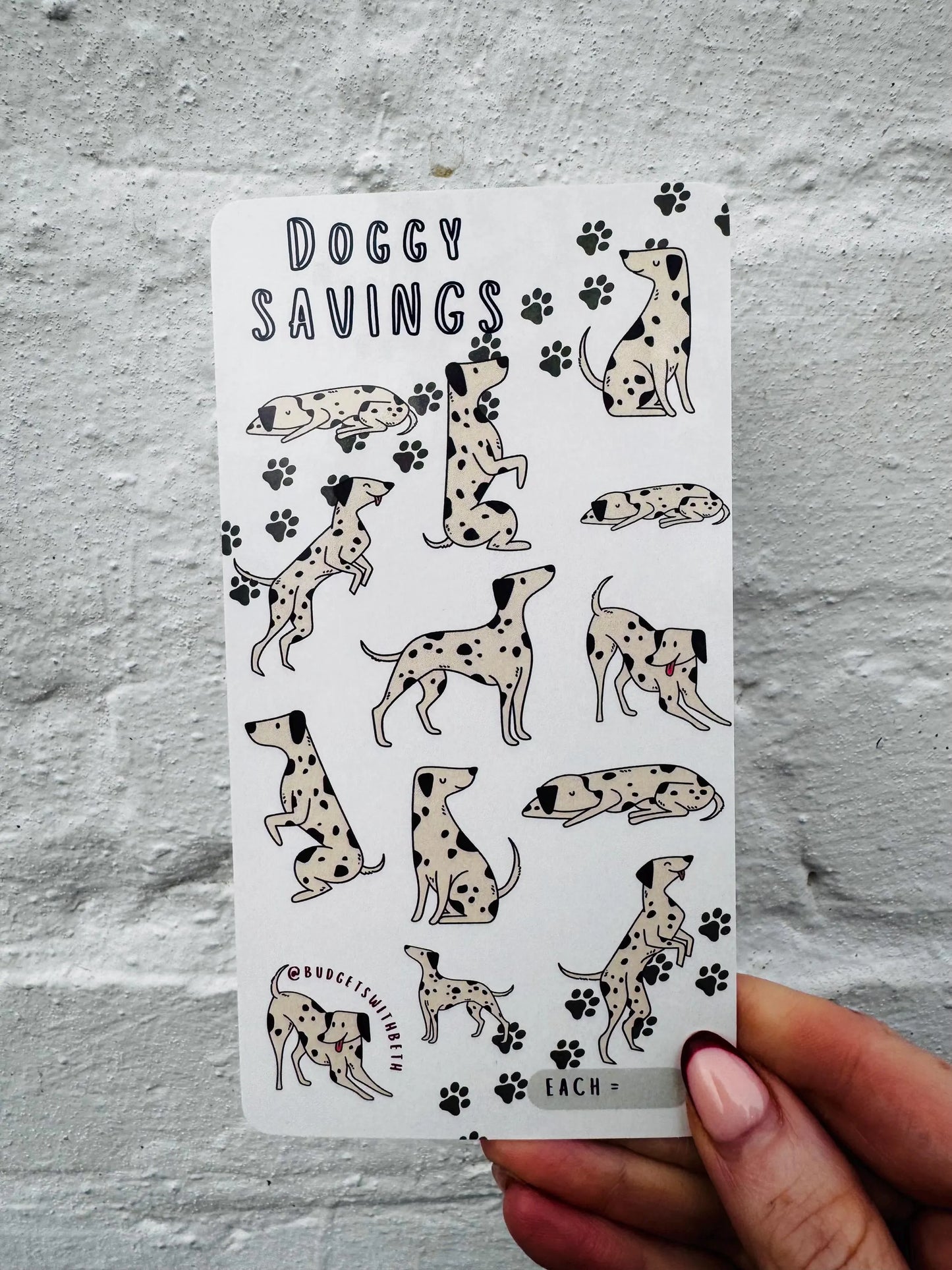Doggy Saver Challenge – Laminated Cash Envelope Tracker