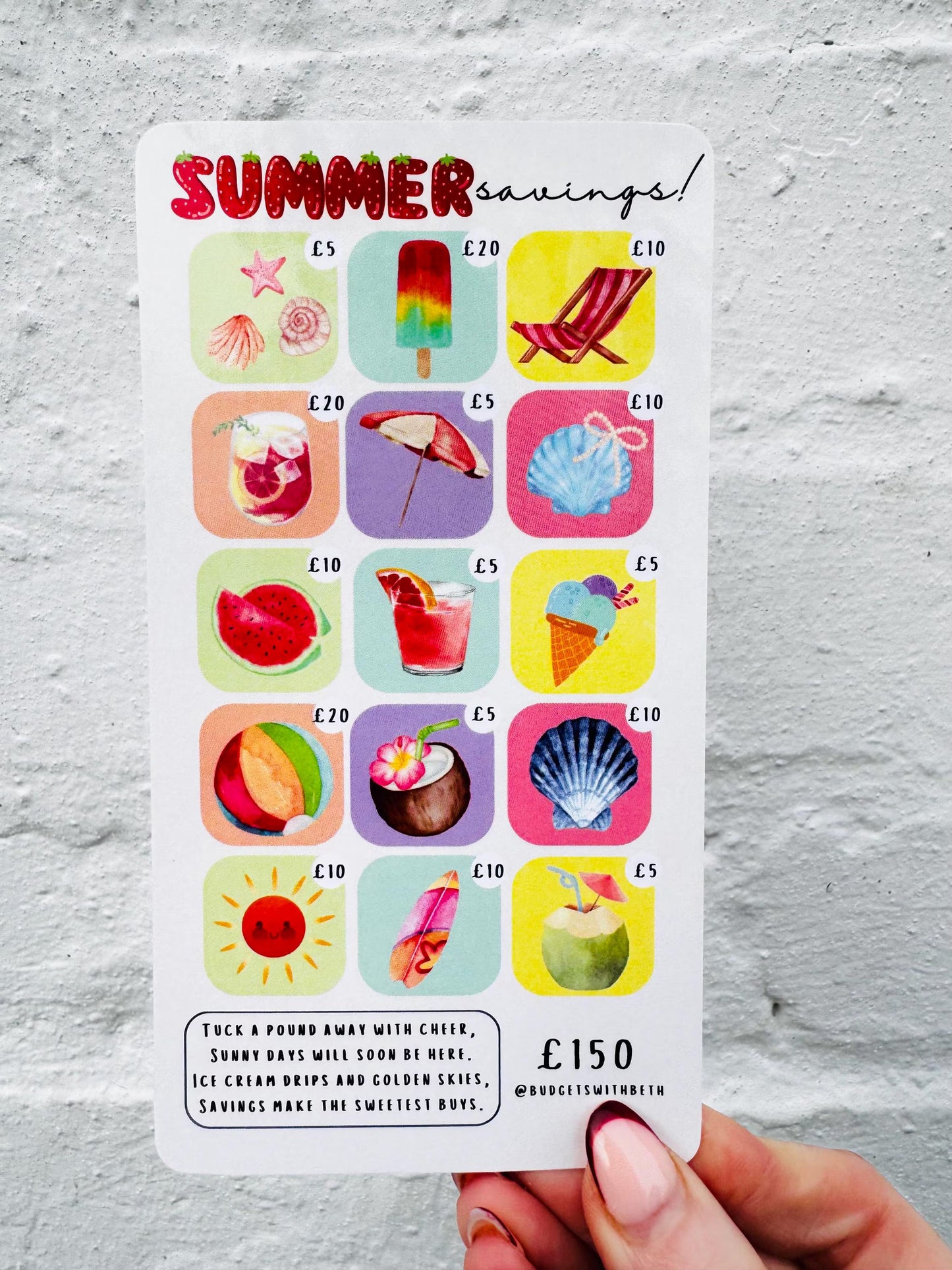 SEASONAL CHALLENGES - Laminated Cash Wallet Tracker